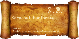Korponai Marinetta névjegykártya
